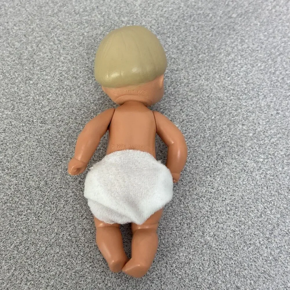 Vintage Mattel Barbie Tommy Doll, 4.5”, Blonde. Diaper,  2 Novelty One Piece Set
